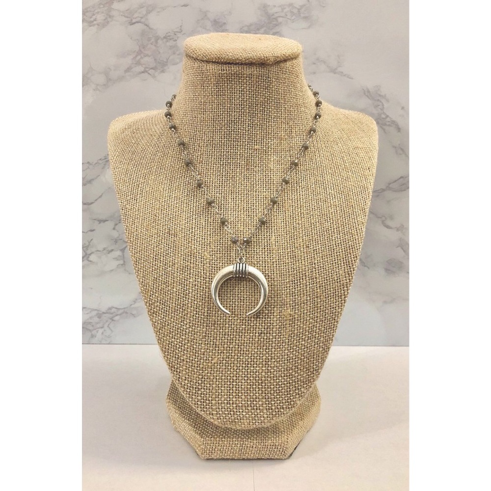 Silver Crescent Necklace